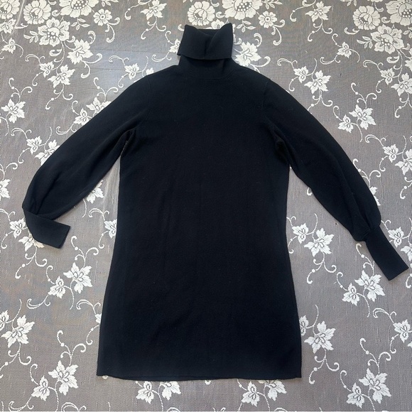 Aritzia Wilfred Merino Wool Turtleneck Sweater Dress in Black Sz XS - Picture 2 of 9